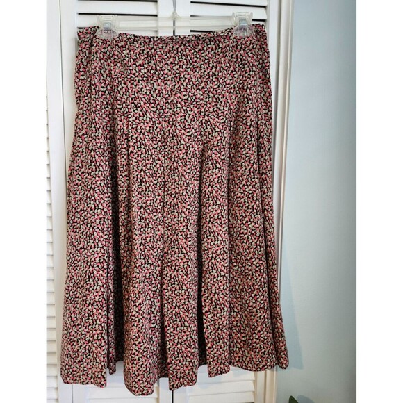 100% Silk Skirt size Large Talbots Pink Black - Picture 9 of 9